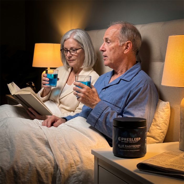 Couple winding down in bed with PreSleep